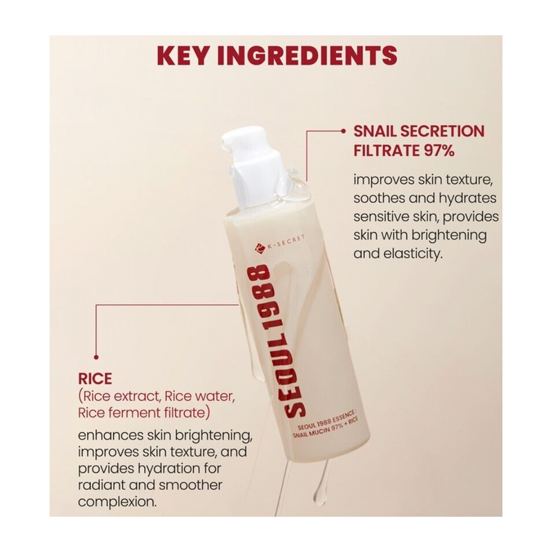 [K-SECRET] SEOUL 1988 Essence : Snail Mucin 97% + Rice