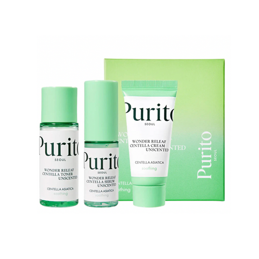 [PURITO] Wonder Releaf Centella Mini Kit Unscented (3pcs)